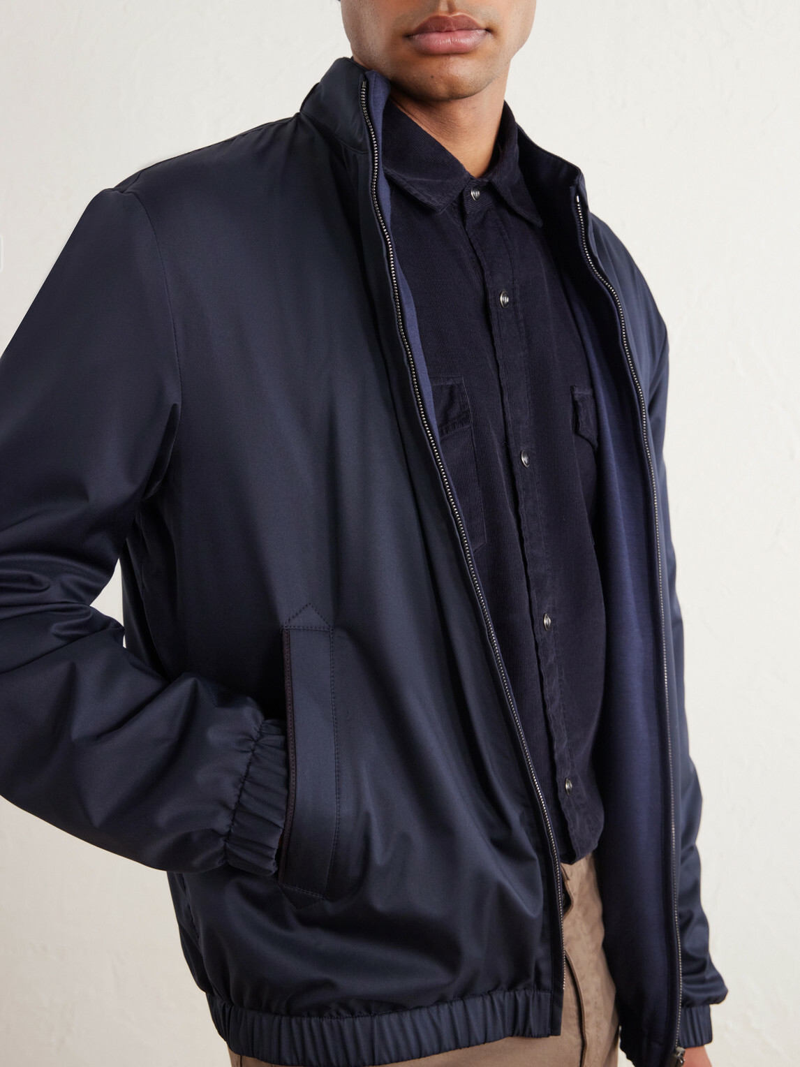 Canali - Reversible Shell Bomber Jacket - Blue