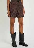 Ganni Polka dot Shell Shorts Brown