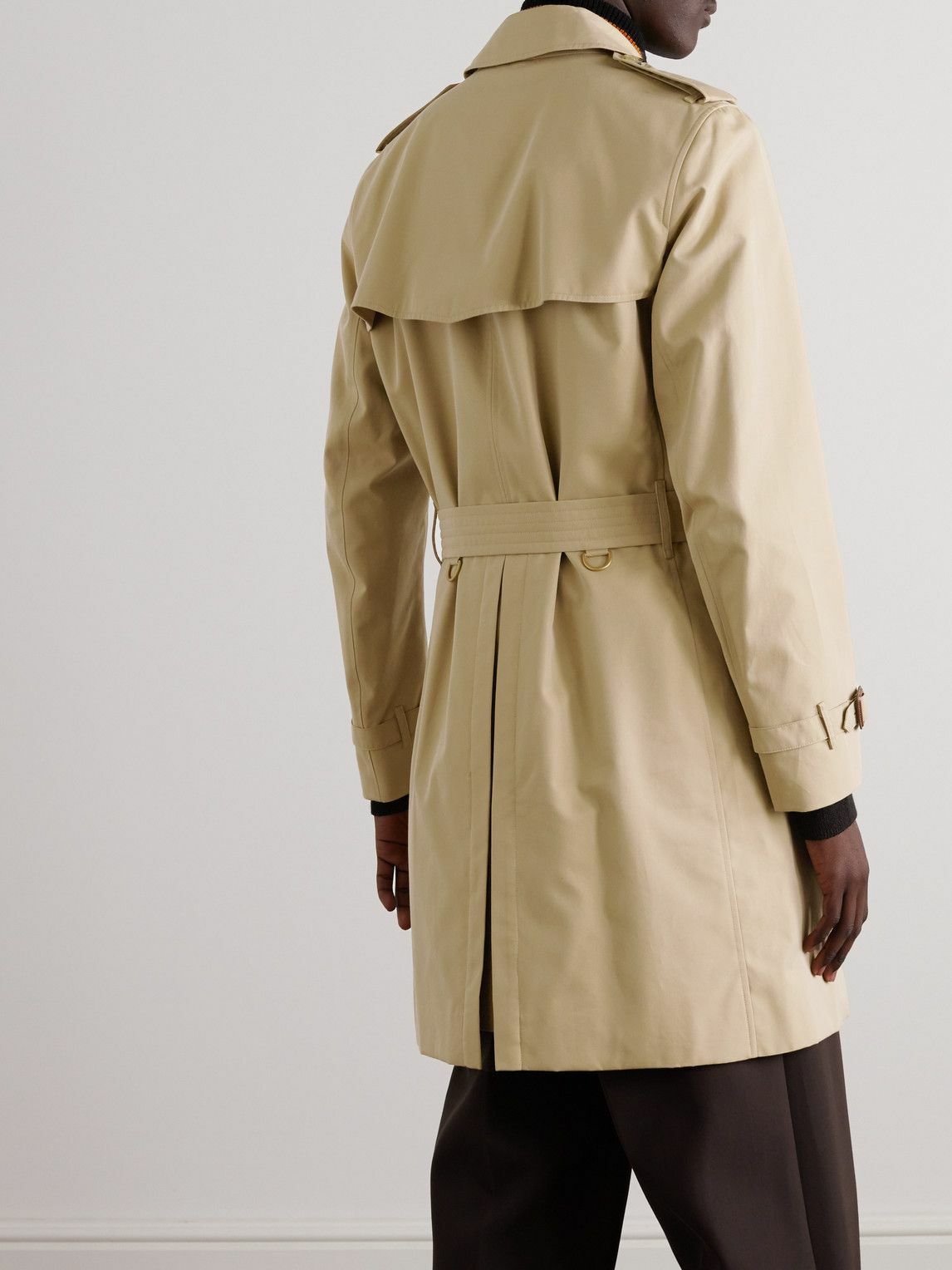 Burberry - Kensington Belted Double-Breasted Cotton-Gabardine Trench ...