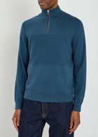 PS Paul Smith Half-zip Cotton Jumper Blue