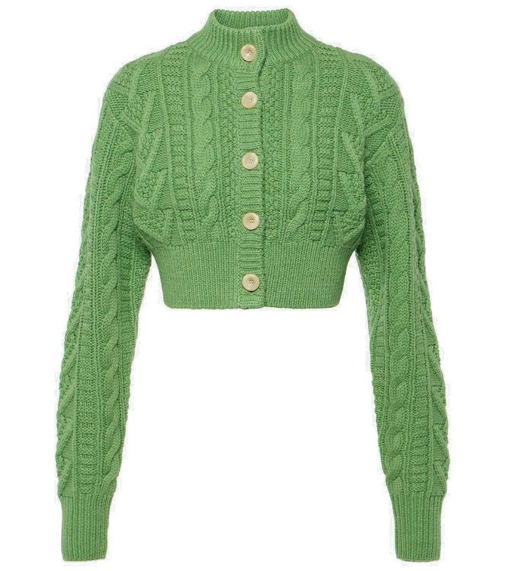 Photo: Emilia Wickstead Aleph cropped cable-knit wool cardigan
