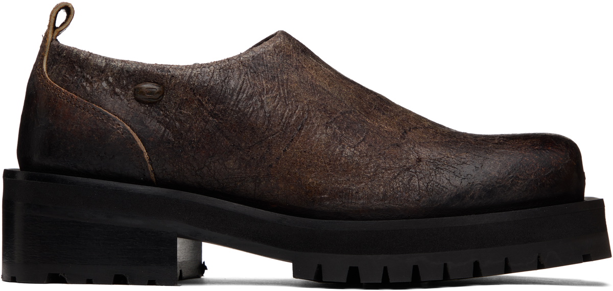 Diesel Brown D-Texan Clog Loafers