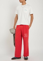 Cherry Los Angeles Hollywood Parachute Printed Cotton Sweatpants Red