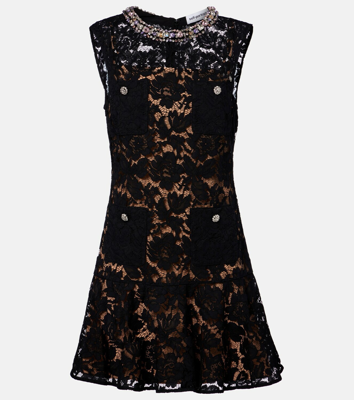 Self-Portrait Embellished minidress