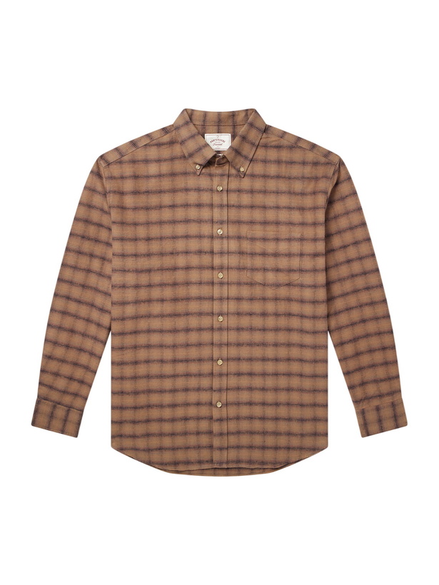 Photo: Portuguese Flannel - Camila Oversized Checked Cotton-Flannel Shirt - Brown