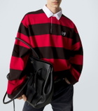 Balenciaga Oversized striped cotton jersey polo shirt