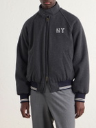 Aimé Leon Dore - Ny Highlanders Logo-Embroidered Wool-Blend Varsity Jacket - Gray