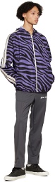 Palm Angels Black & Purple Zebra Jacket