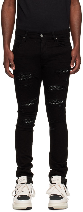 Photo: AMIRI Black Crystal Thrasher Jeans