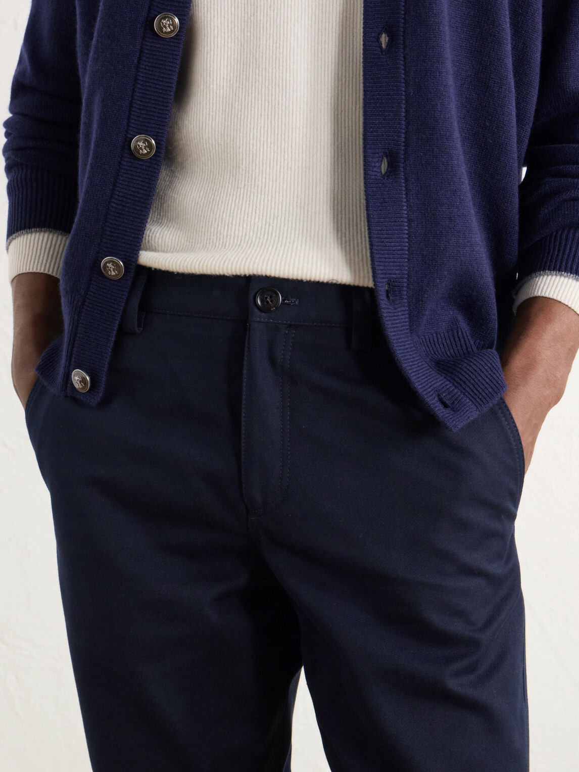 Brunello Cucinelli - Tapered Cotton And Wool-Blend Twill Chinos - Blue