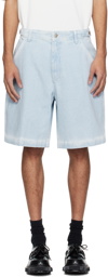 Solid Homme Blue Four-Pocket Denim Shorts