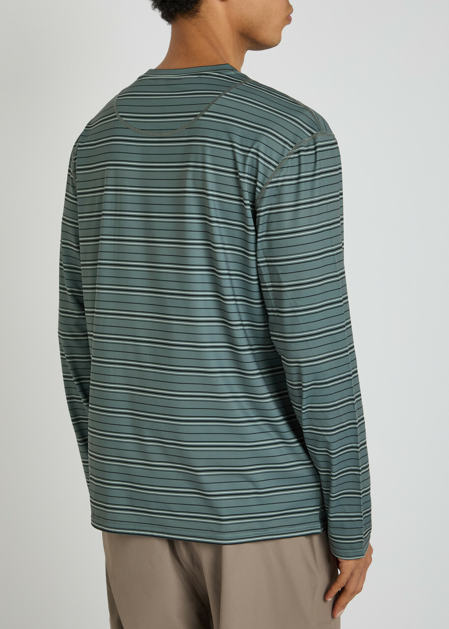Hiking Patrol Striped Stretch-jersey T-shirt Navy