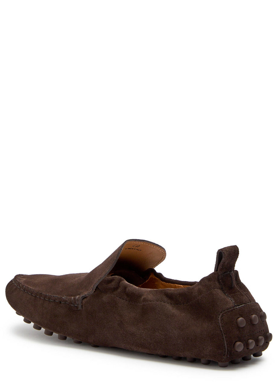 Tods Gomma Suede Loafers Brown