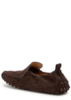 Tods Gomma Suede Loafers Brown