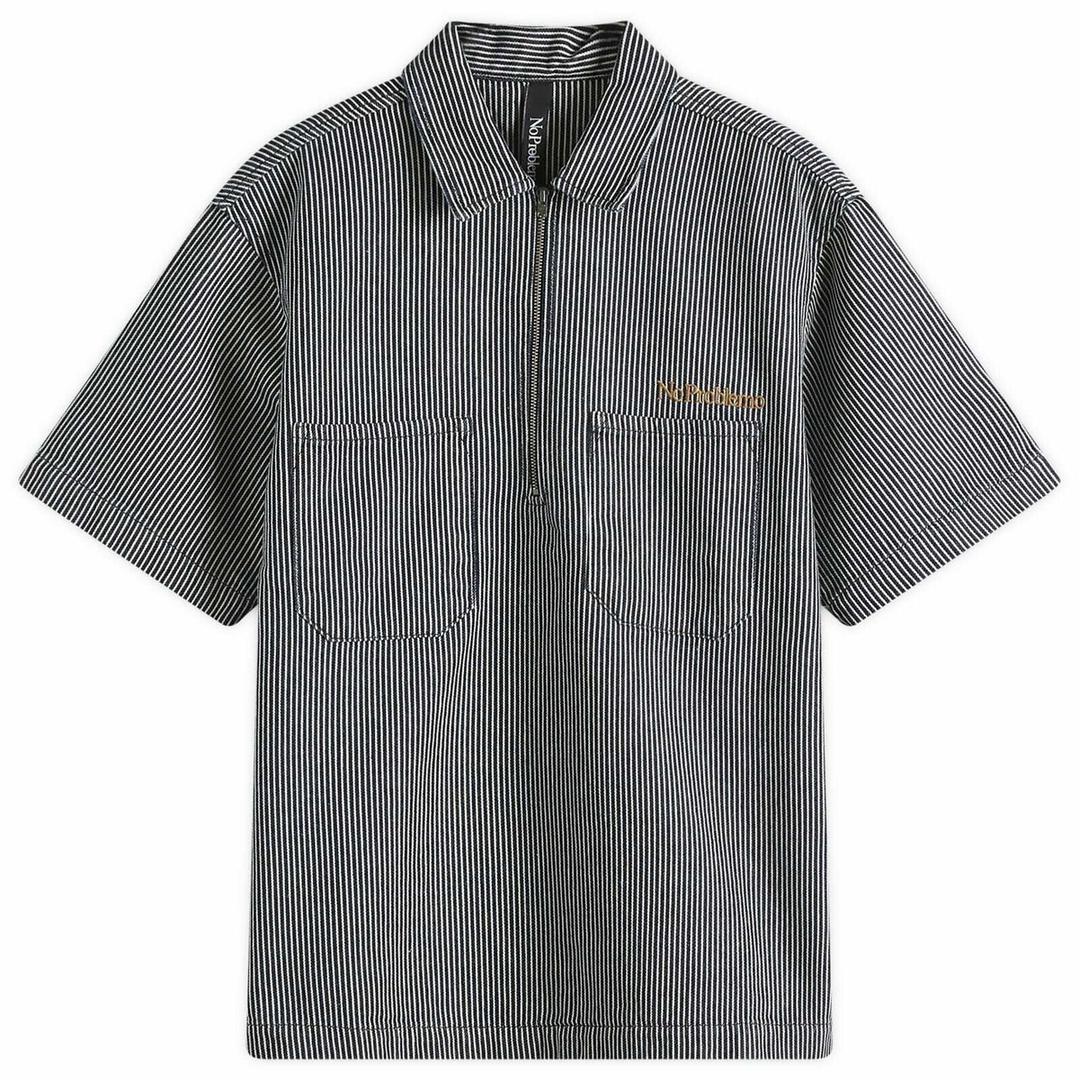 No Problemo Men's Mini Problemo SS Work Shirt - Denim in Blue