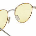 Loewe Eyewear Loewe Slim Round Sunglasses in Shiny Light Ruthenium/Roviex 