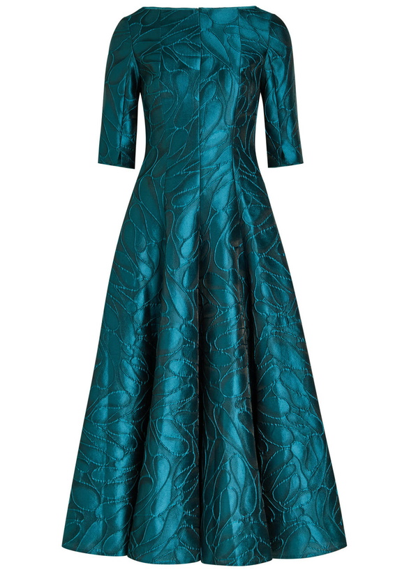 Photo: Talbot Runhof Patterned-jacquard Woven Midi Dress Blue