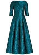 Talbot Runhof Patterned-jacquard Woven Midi Dress Blue