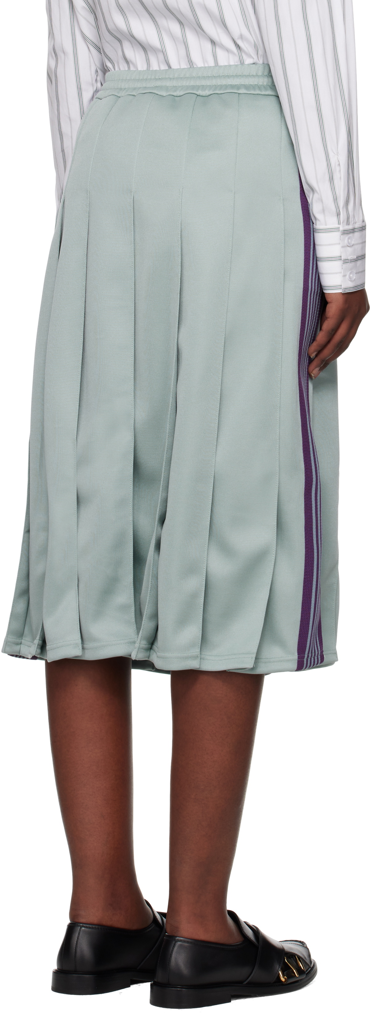 NEEDLES Blue Pleated Track Midi Skirt Needles