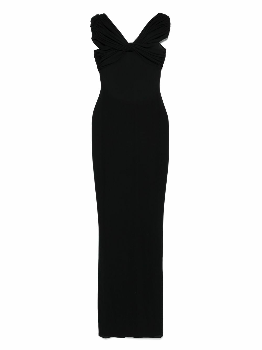 Monot Black Petal Cut Out Long Dress Monot