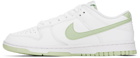 Nike White & Green Dunk Low Retro Sneakers