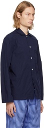Tekla Navy Buttoned Pyjama Shirt