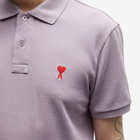 AMI Men's Small A Heart Polo Shirt in Parma