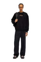 Diesel Sweatshirt with cut-out Oval D logo - Sweaters Mens in Black
