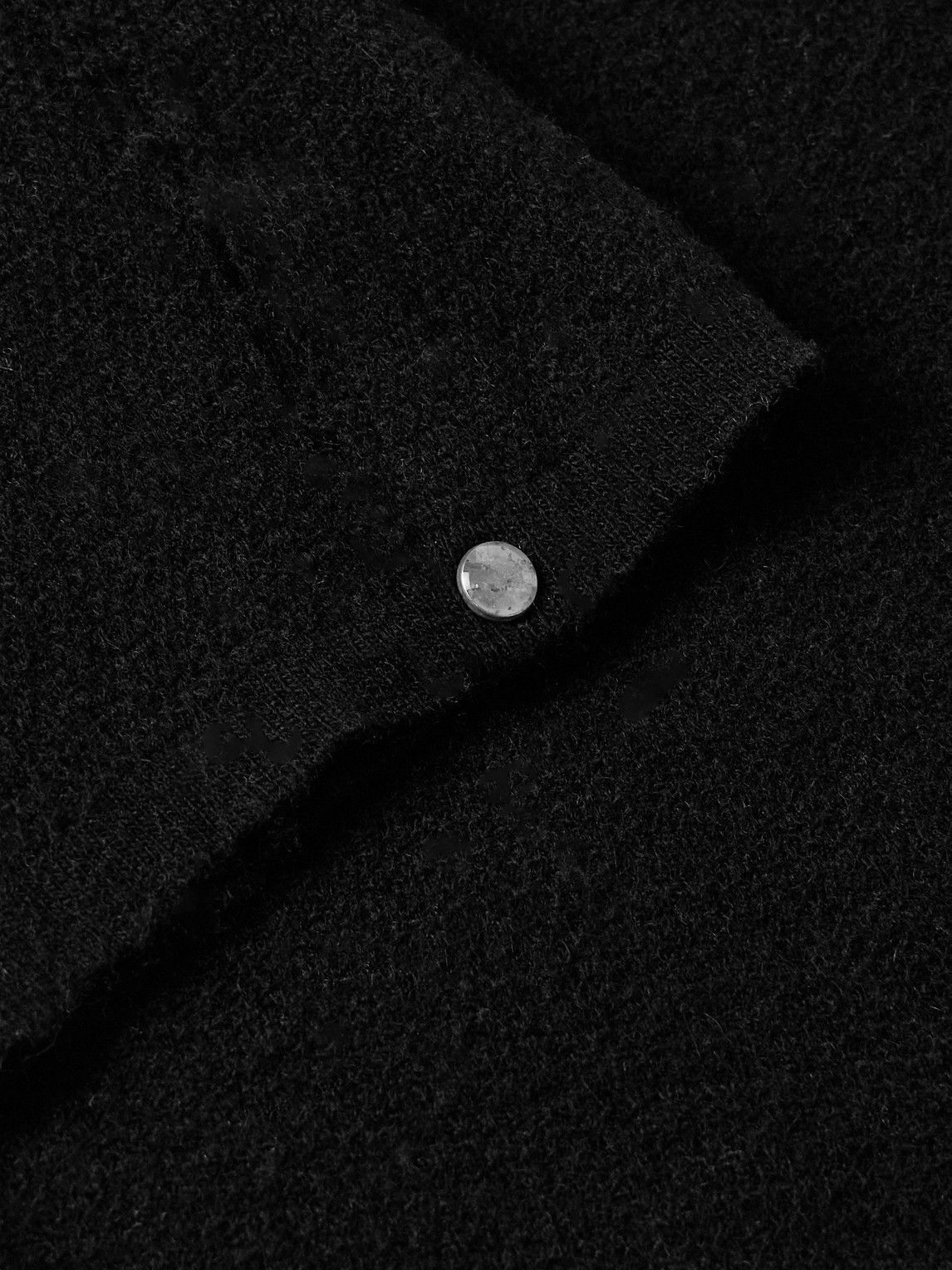 God's True Cashmere - Bubble Distressed Cashmere-Gauze T-Shirt - Black