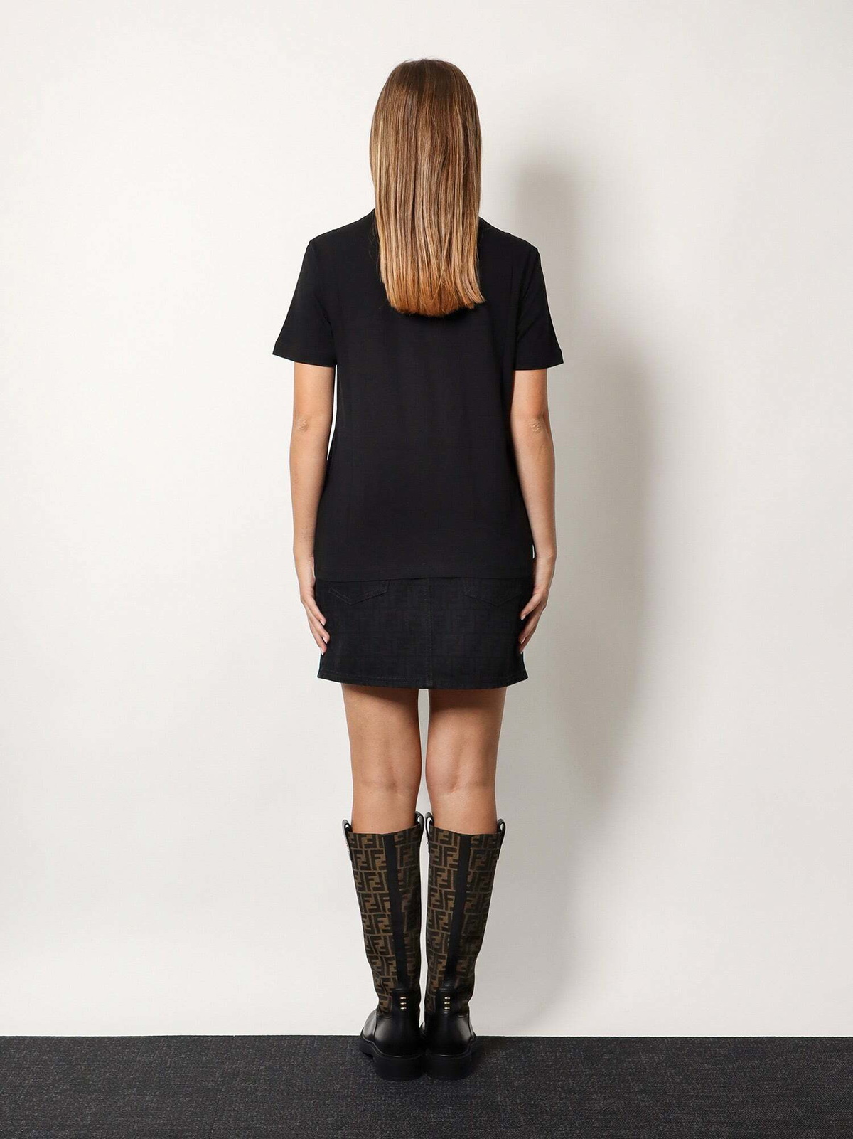 fendi t shirt dress FENDI KIDS Logo-print T-shirt Dress Black
