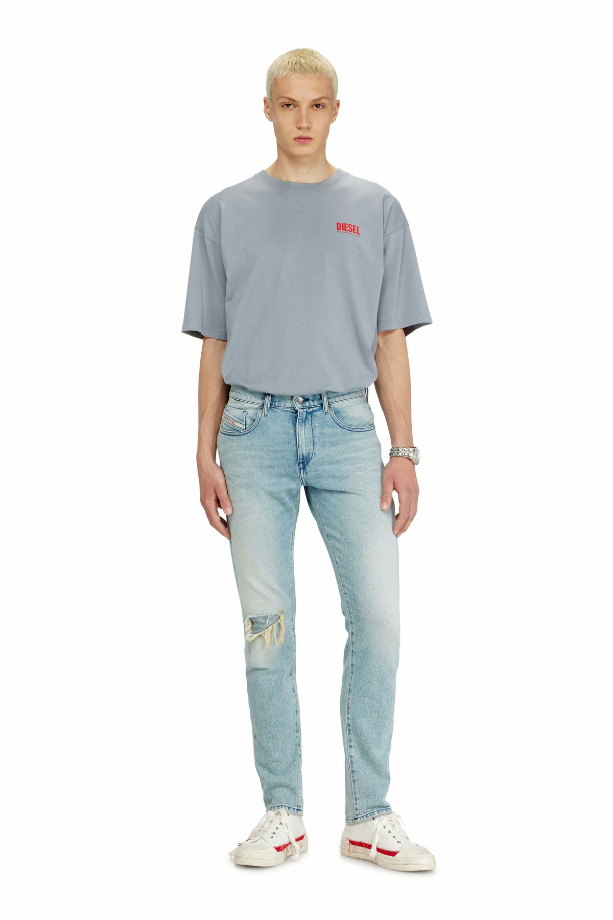 Diesel Slim Jeans Regular Waist 2019 D-Strukt - Jeans Mens in Blue