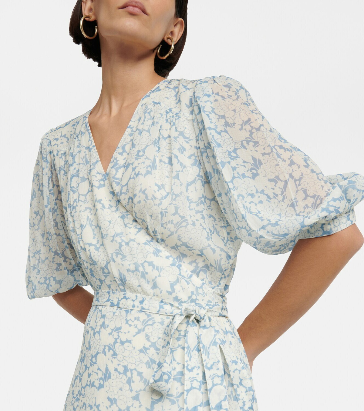 Ralph lauren blue wrap dress hotsell