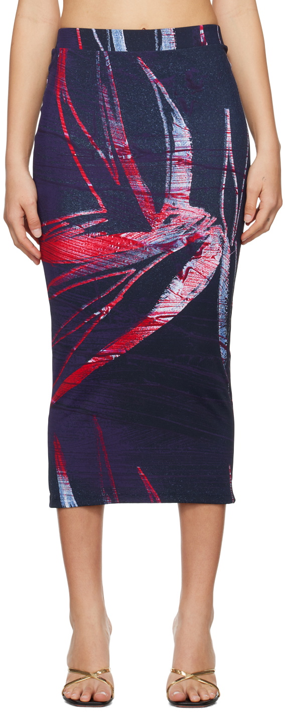 Louisa Ballou Multicolor Printed Midi Skirt