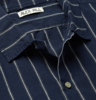 Alex Mill - Camp-Collar Striped Cotton and Linen-Blend Shirt - Navy