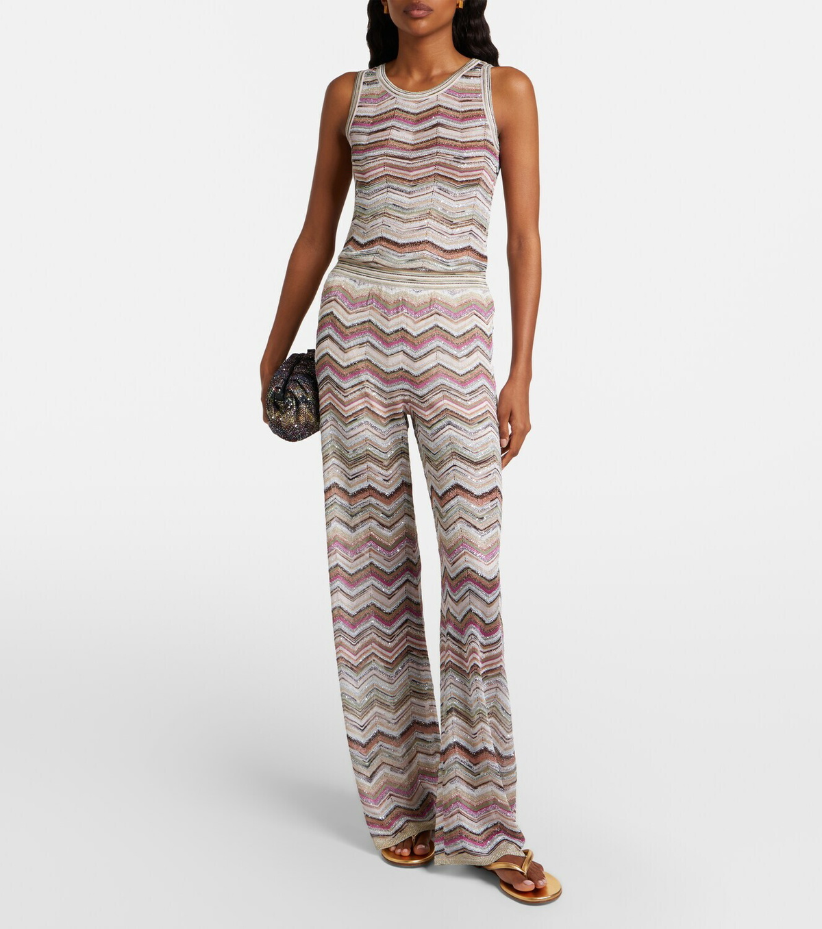 Missoni Zigzag lamé wide-leg pants