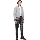 Thom Browne Grey Wool Pique Funnel Zip-Up Jacket