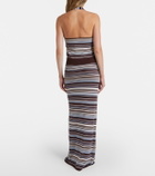 Aya Muse Knitted striped maxi skirt