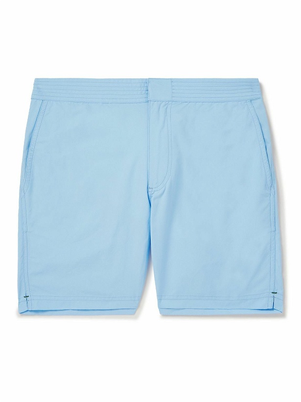 Photo: Sid Mashburn - Straight-Leg Mid-Length Swim Shorts - Blue