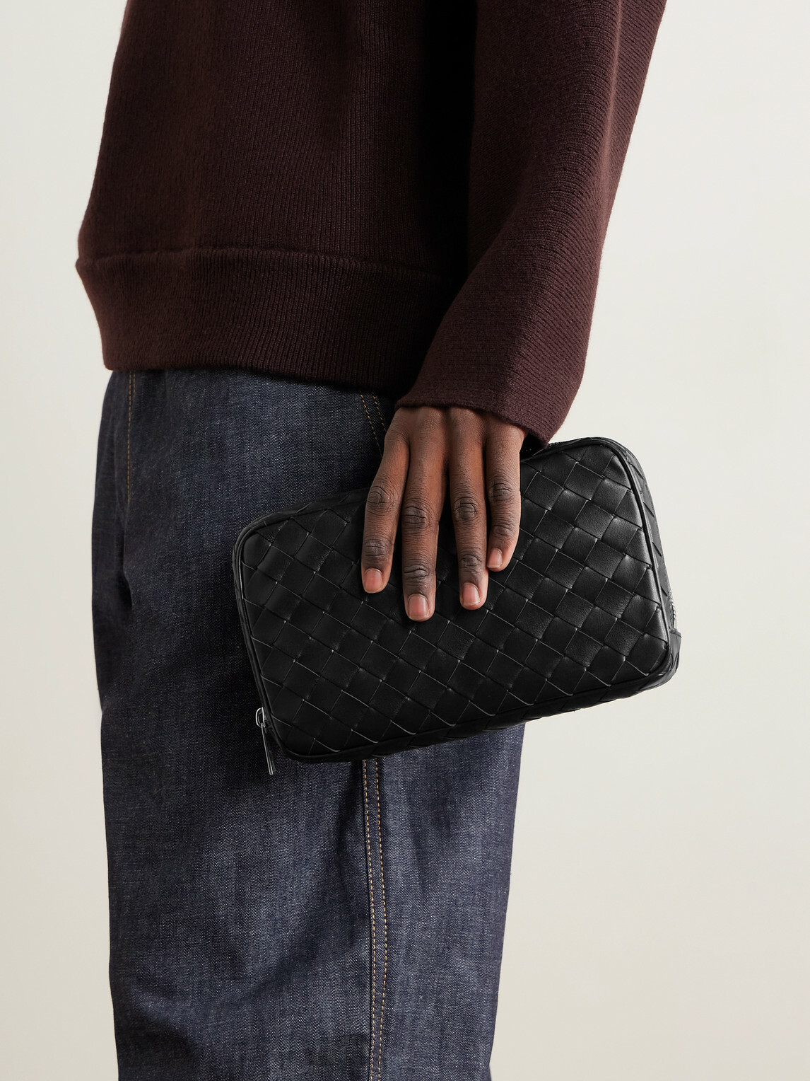 Bottega Veneta - Intrecciato Leather Pouch - Black