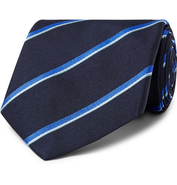 Photo: Dunhill - 8.5cm Striped Mulberry Silk-Twill Tie - Blue
