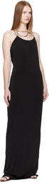 Coperni Black Logo Necklace Maxi Dress