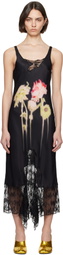 Collina Strada Black Anemone Midi Dress