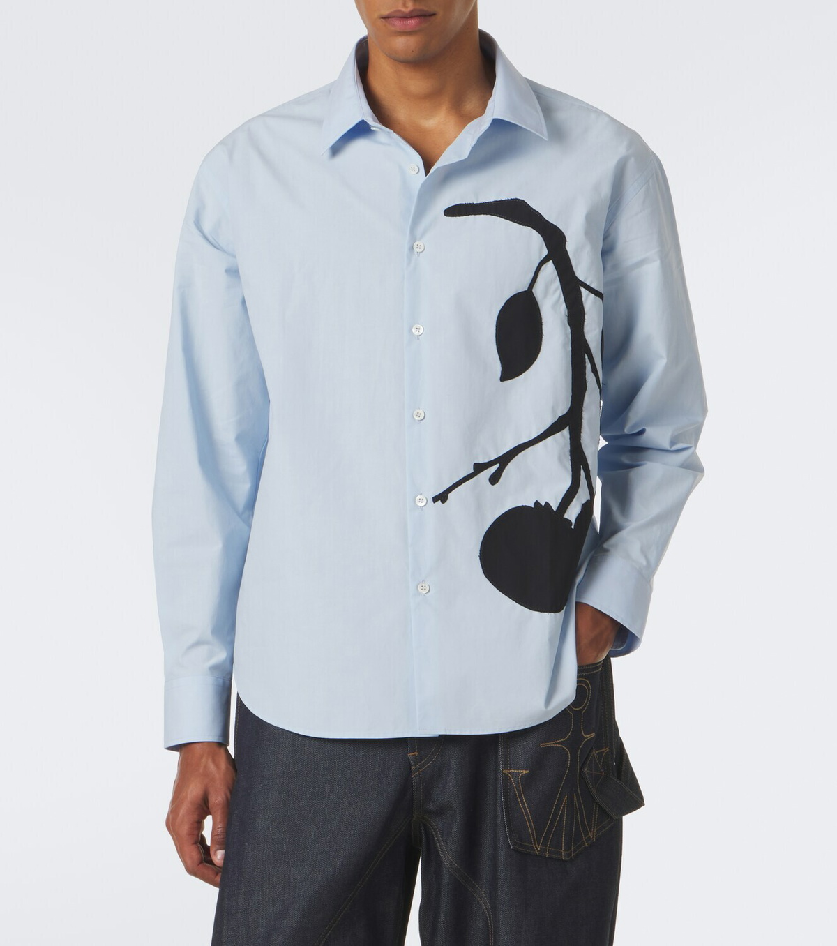 JW Anderson Appliqué cotton poplin shirt