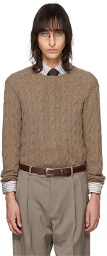 Ralph Lauren Purple Label Taupe 'The Iconic' Sweater