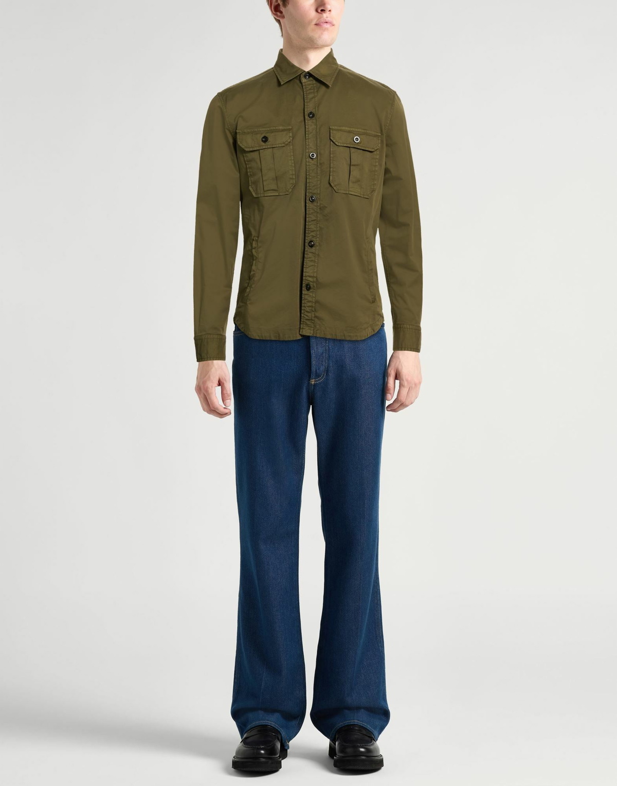 Boglioli Mens Shirt Military in Green