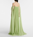 Leo Lin Jaclyn floral-appliqué bustier gown