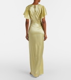 Veronica Beard Huntleigh ruched silk-blend satin gown