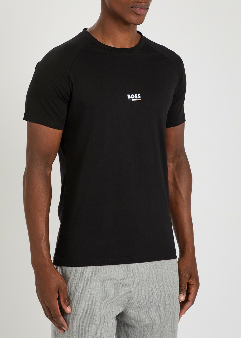 Boss Logo-print Cotton T-shirt Black