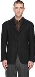 Ring Jacket Navy Wool Jersey Blazer