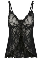 Skims Stretch-lace Babydoll top Dark Grey